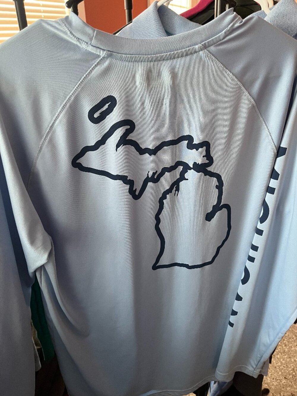 Michigan Blue-Gray Long-Sleeve Performance Shirt